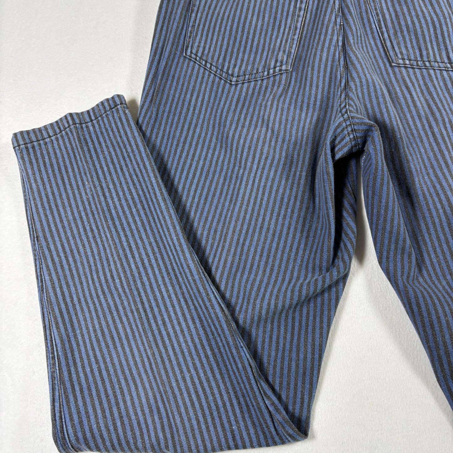 Lizwear Womens Vintage Jeans 12 Blue Black Stripe High Rise 90s Y2K Grunge Denim