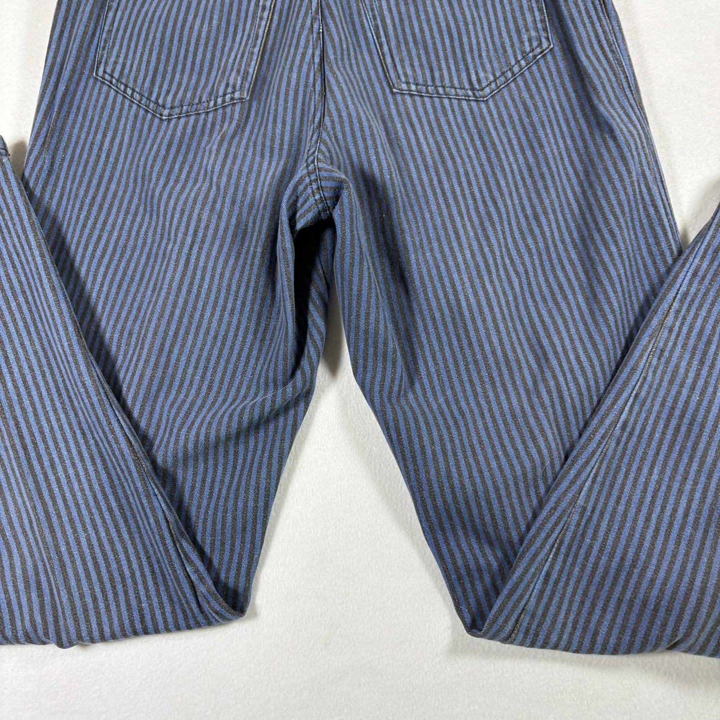 Lizwear Womens Vintage Jeans 12 Blue Black Stripe High Rise 90s Y2K Grunge Denim