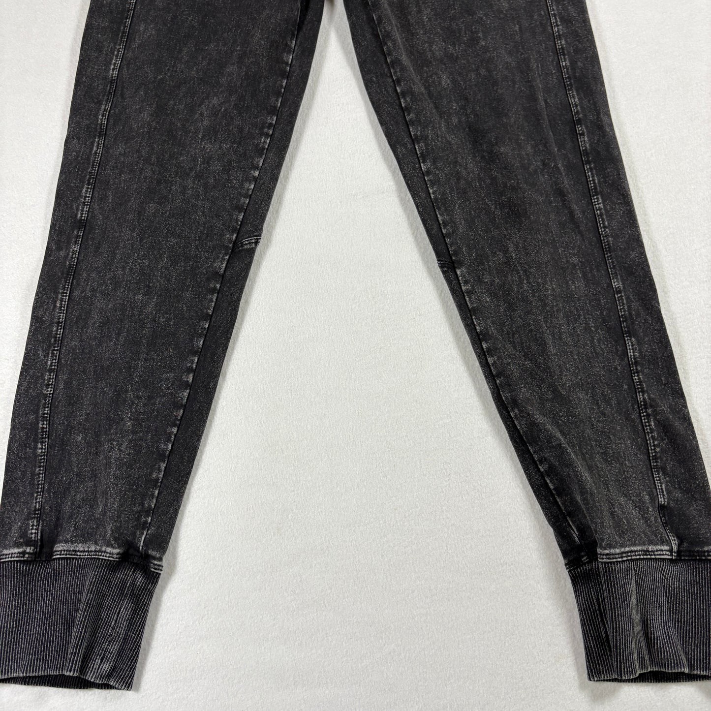 Tommy Hilfiger Womens Black Acid Wash Leggings Large Y2K 90s Grunge Stretch