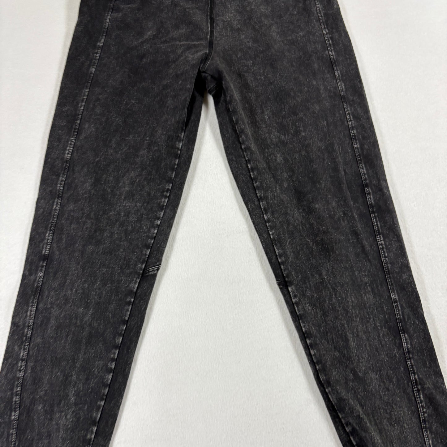 Tommy Hilfiger Womens Black Acid Wash Leggings Large Y2K 90s Grunge Stretch