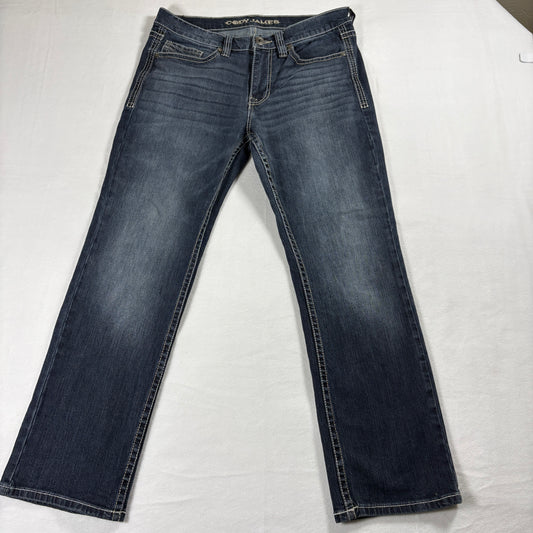 Cody James Jeans Mens W32 L30 Dark Wash Vintage Western Straight Denim Fit Retro