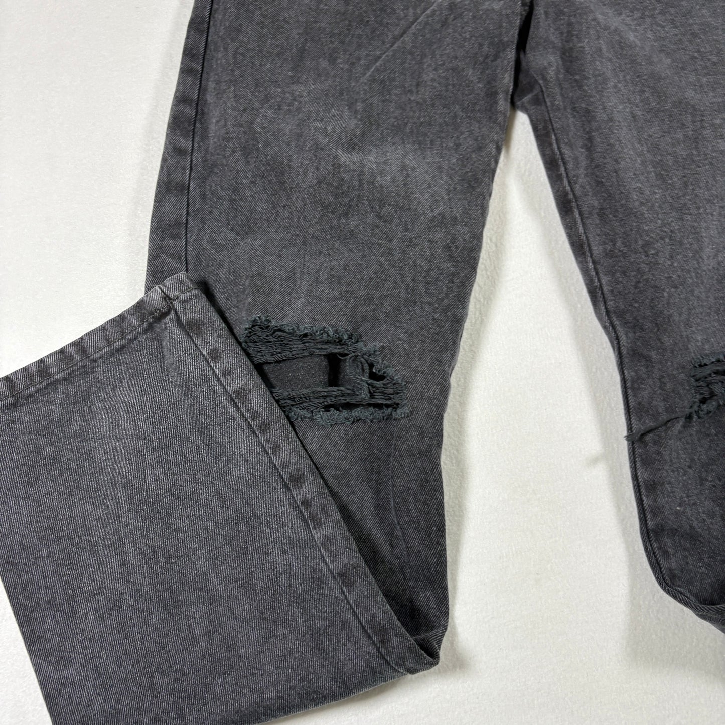 Cotton On Womens Black Distressed Jeans 8 US Long Straight Y2K 90s Grunge