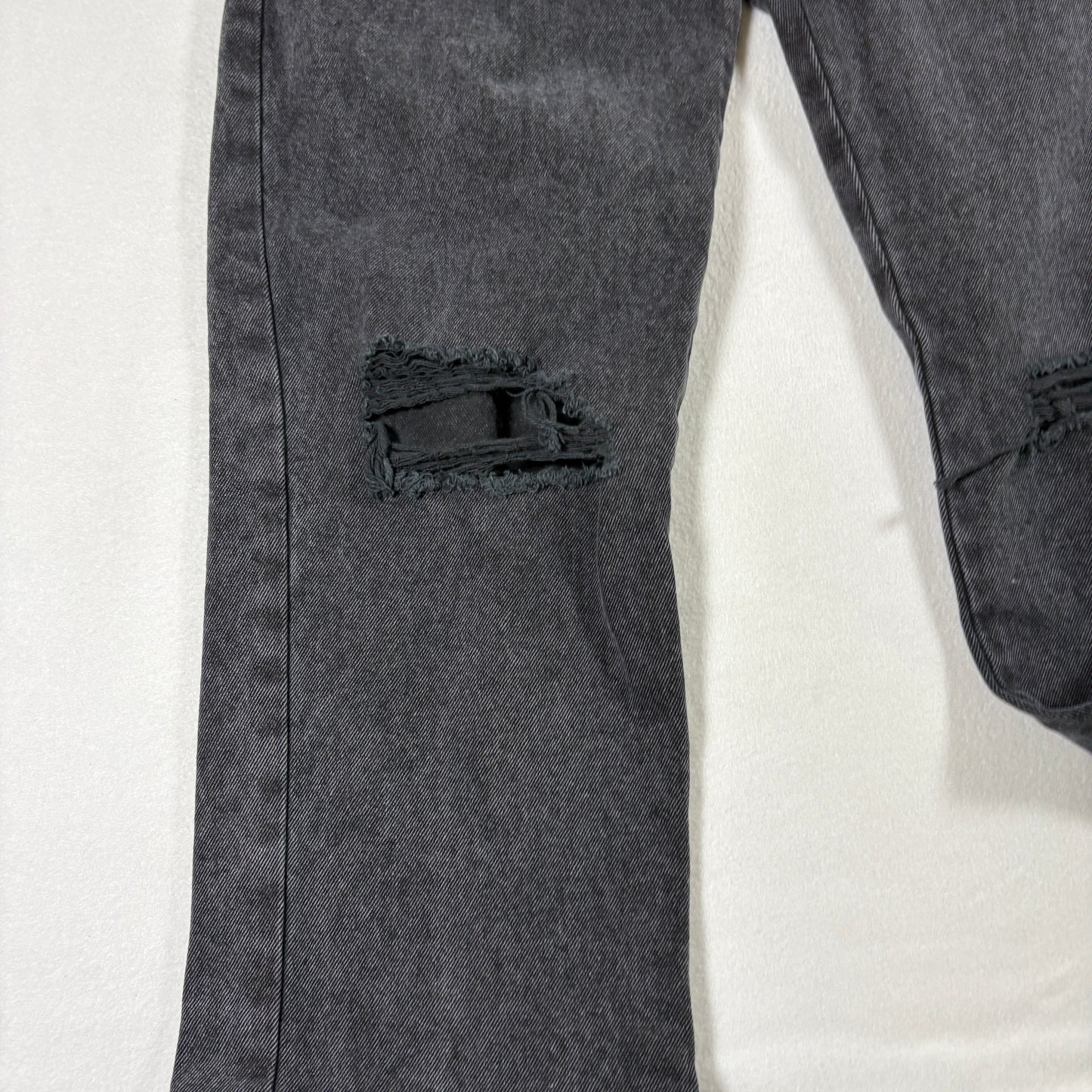 Cotton On Womens Black Distressed Jeans 8 US Long Straight Y2K 90s Grunge