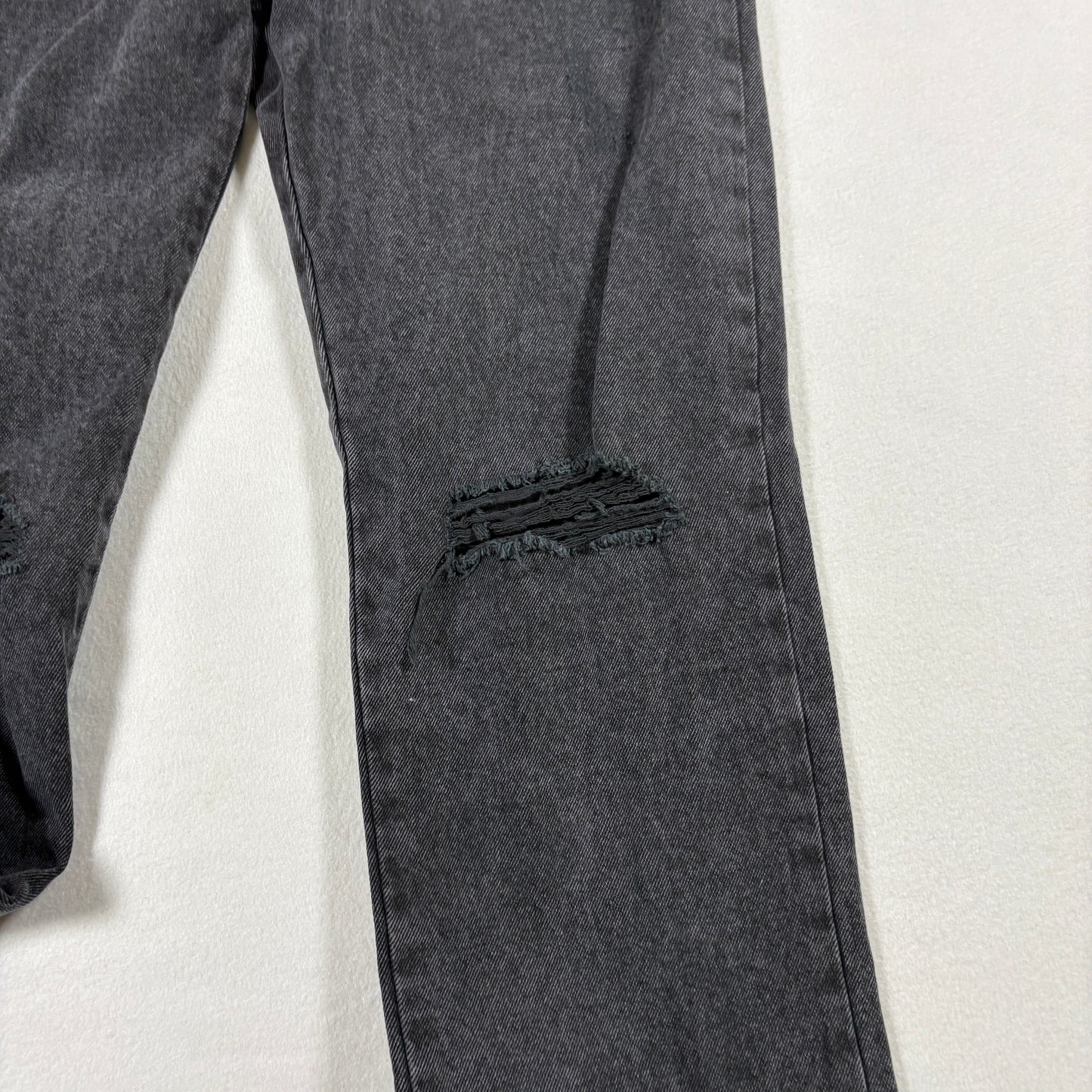 Cotton On Womens Black Distressed Jeans 8 US Long Straight Y2K 90s Grunge