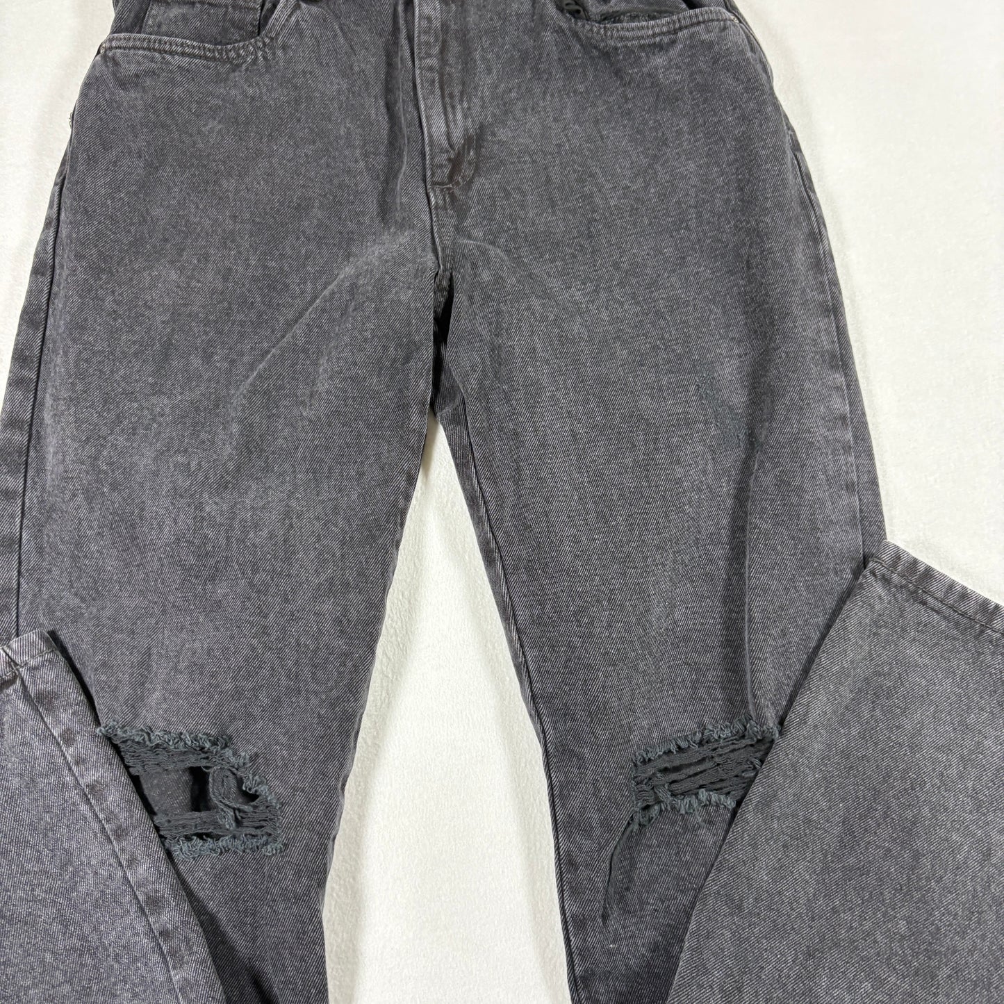 Cotton On Womens Black Distressed Jeans 8 US Long Straight Y2K 90s Grunge