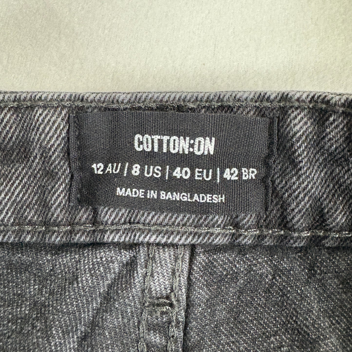 Cotton On Womens Black Distressed Jeans 8 US Long Straight Y2K 90s Grunge