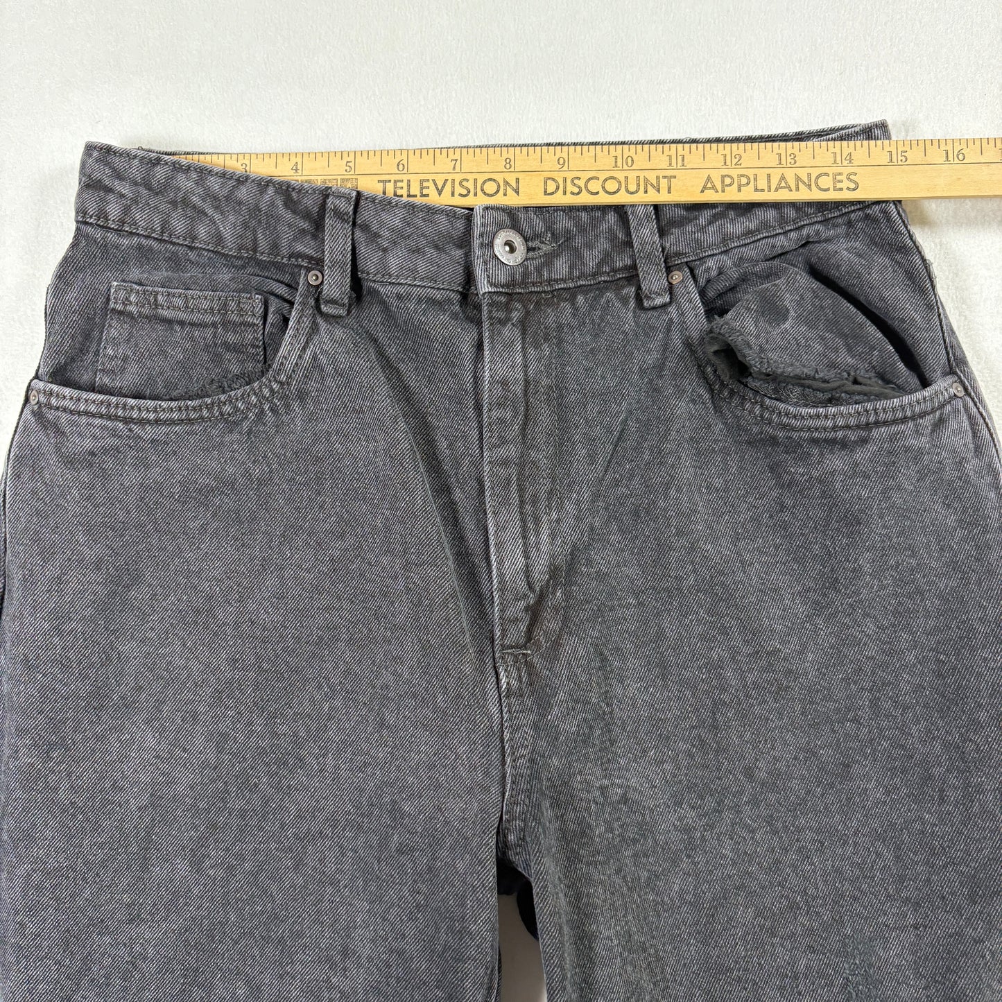 Cotton On Womens Black Distressed Jeans 8 US Long Straight Y2K 90s Grunge