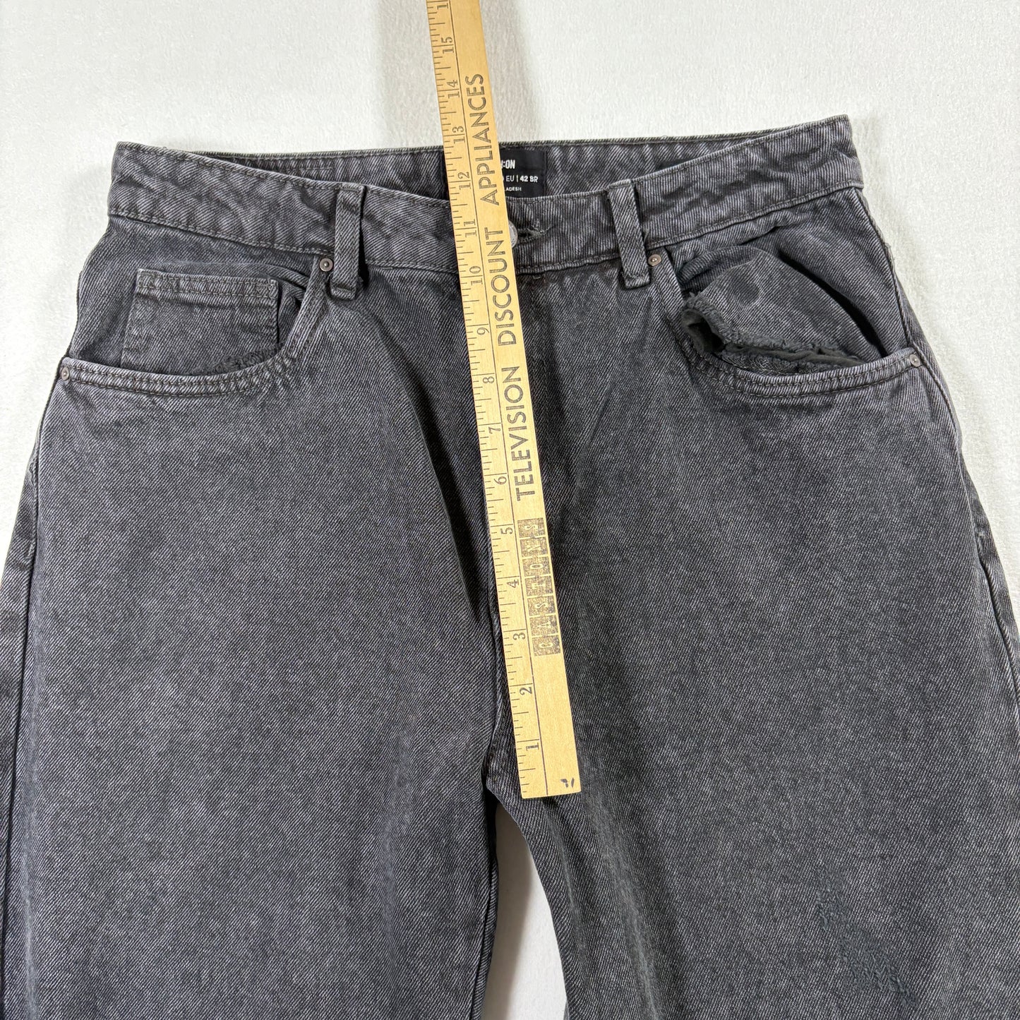 Cotton On Womens Black Distressed Jeans 8 US Long Straight Y2K 90s Grunge