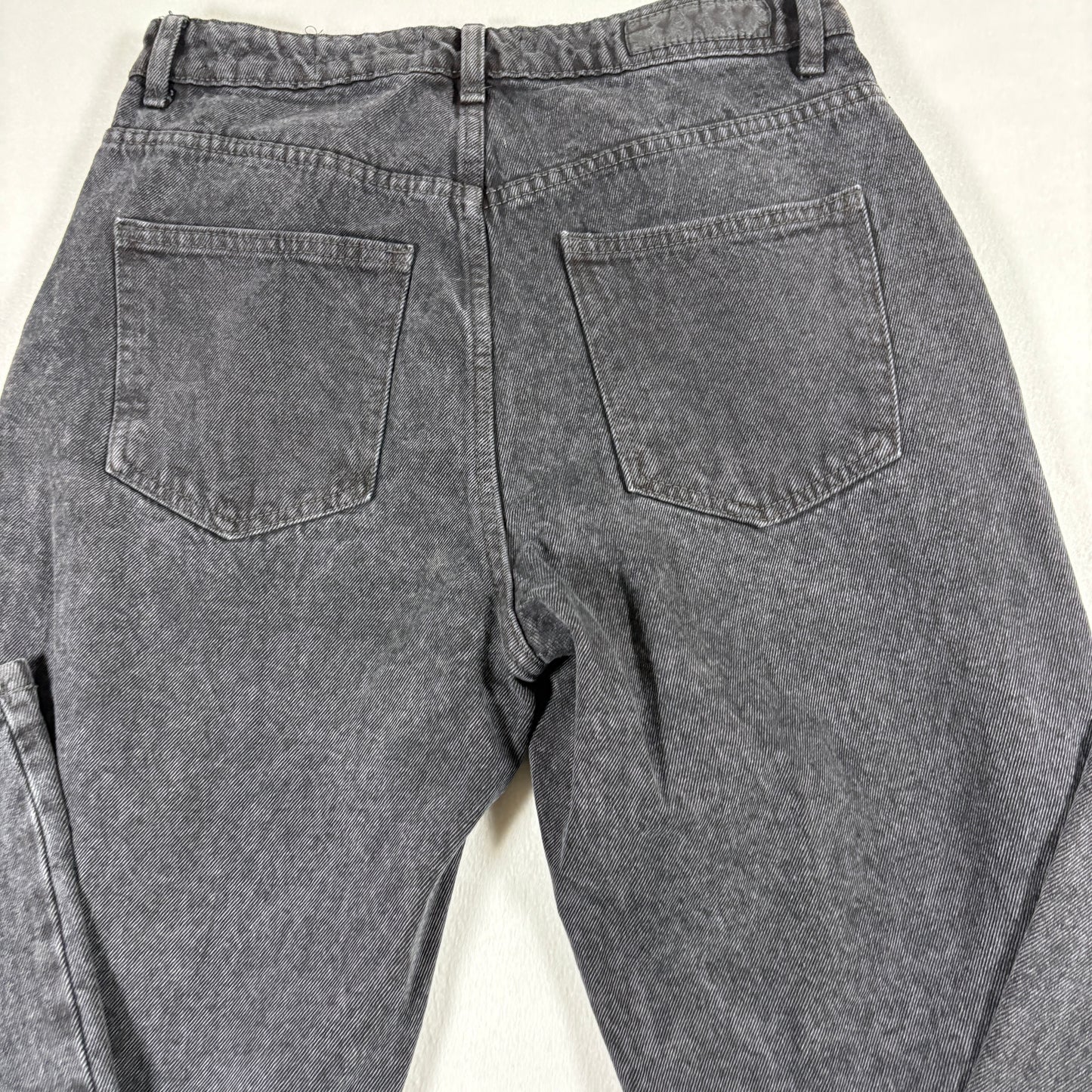 Cotton On Womens Black Distressed Jeans 8 US Long Straight Y2K 90s Grunge