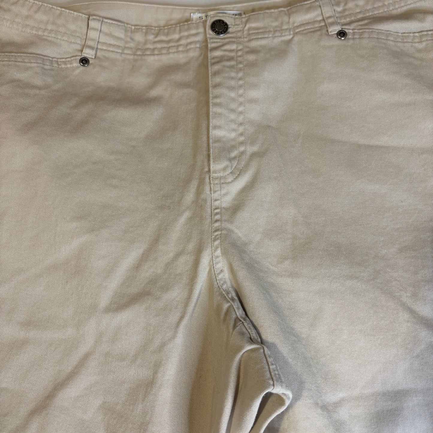 Baggy First Issue Liz Claiborne Khaki Pants Womens 14 Beige Stretch Wide Leg Casual