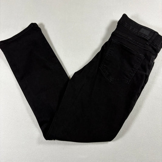 Lee Womens Black Straight Leg Jeans 8 Short Flex Motion Mid Rise Stretch