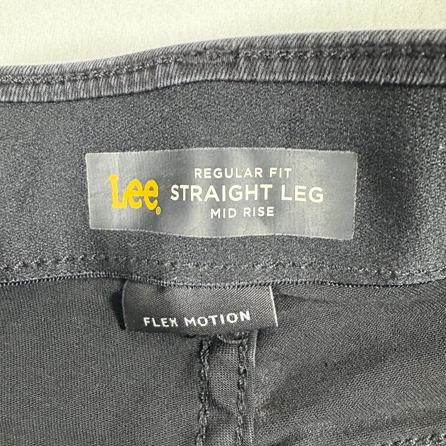 Lee Womens Black Straight Leg Jeans 8 Short Flex Motion Mid Rise Stretch