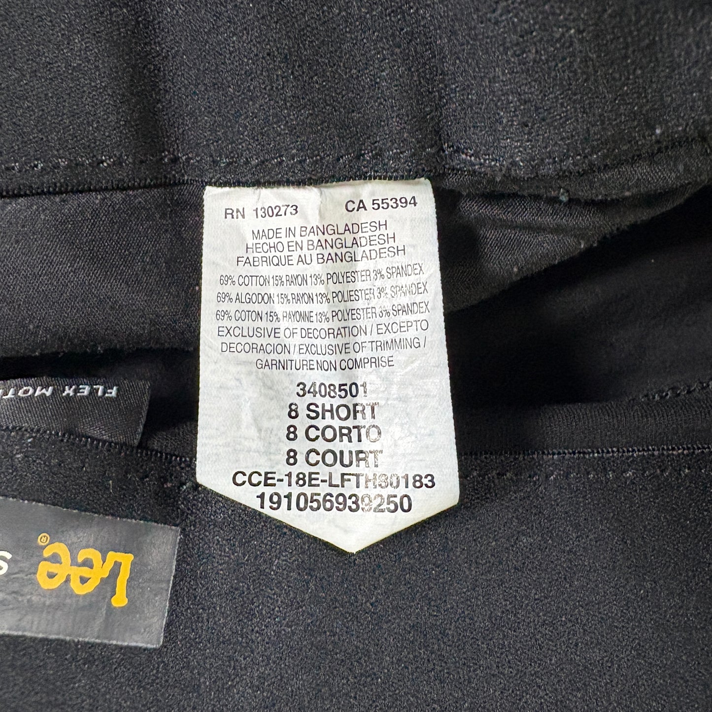 Lee Womens Black Straight Leg Jeans 8 Short Flex Motion Mid Rise Stretch