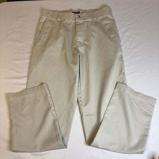 Cherokee Khaki Chino Pants Mens 30x32 Beige Flat Front Casual Workwear Cotton