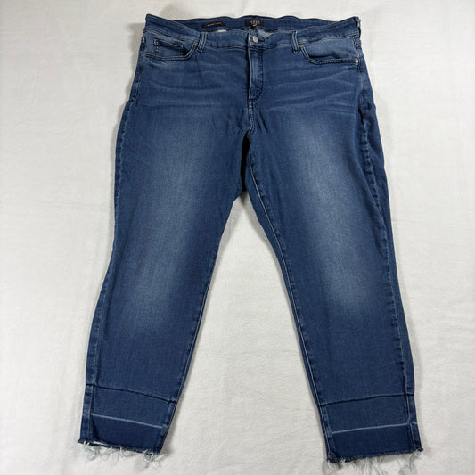 NYDJ Alina Ankle Womens 14 Blue Lift Tuck Raw Hem Stretch Jeans Denim
