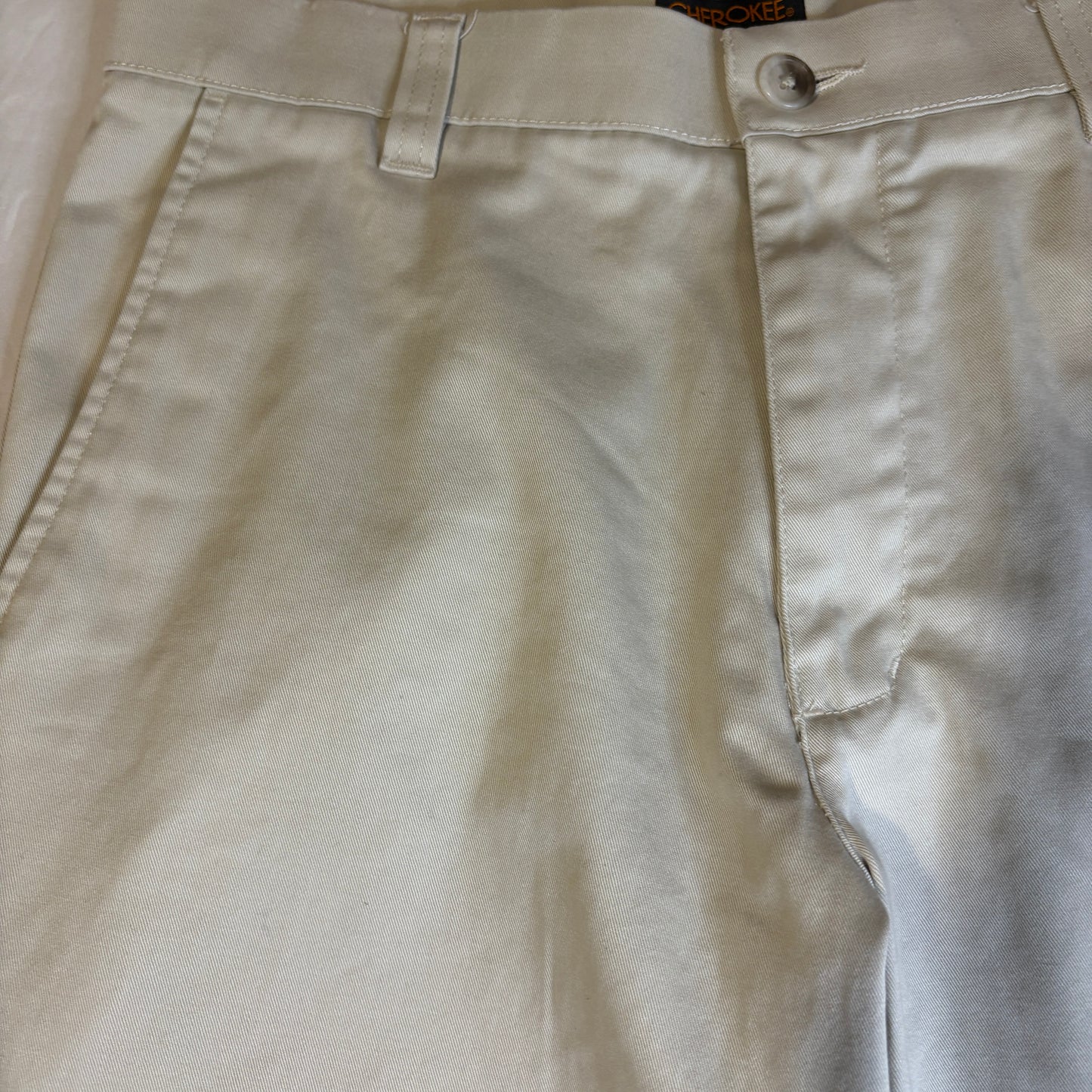 Cherokee Khaki Chino Pants Mens 30x32 Beige Flat Front Casual Workwear Cotton