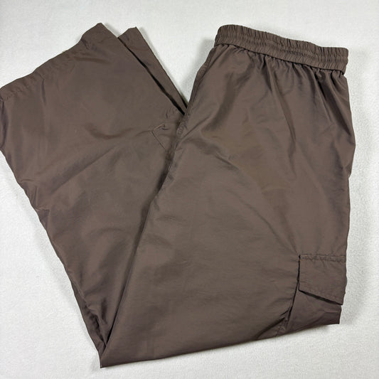 Unbranded Convertible Cargo Pants Mens Large Brown Nylon Zip Off Outdoor Hiking Y2K