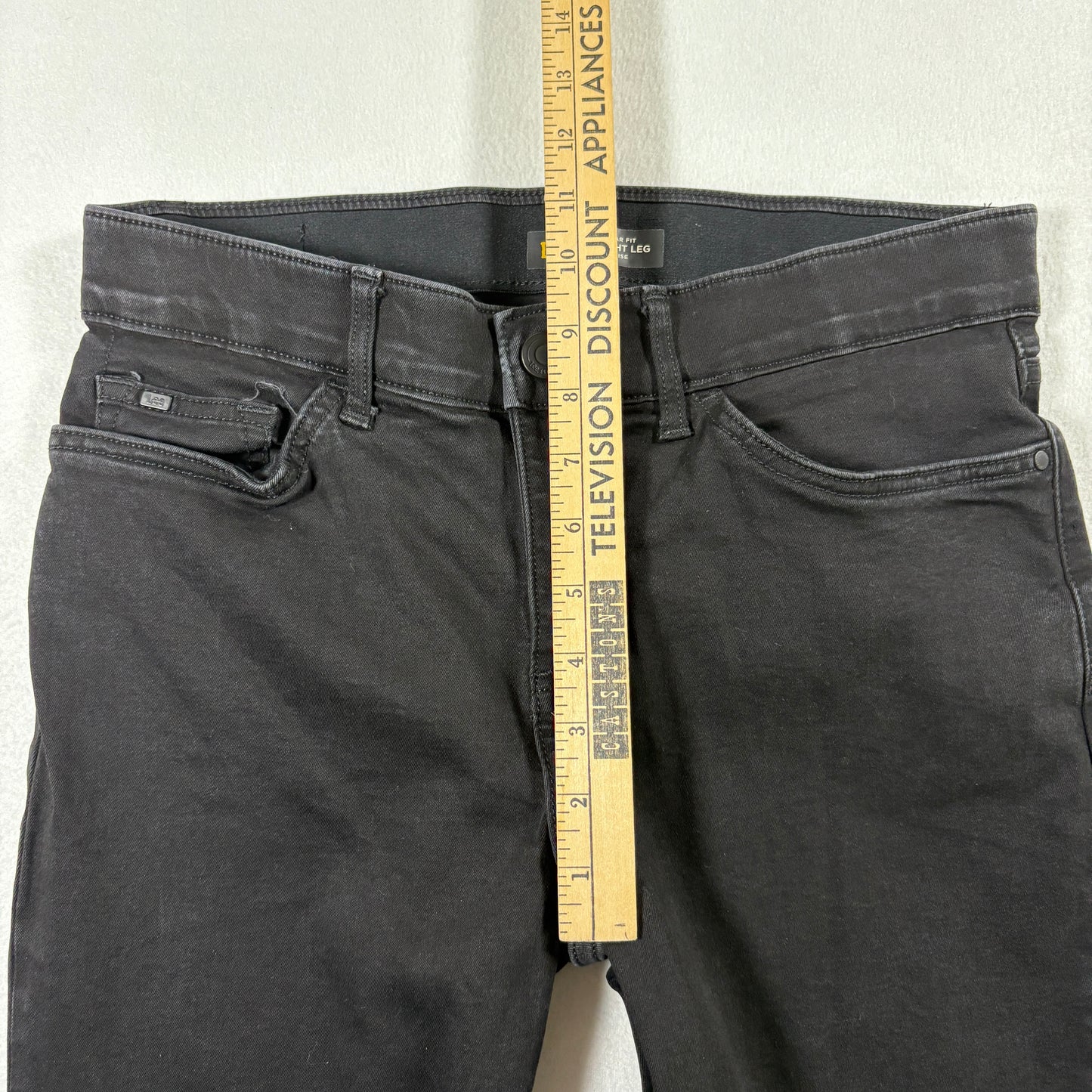 Lee Womens Black Straight Leg Jeans 8 Short Flex Motion Mid Rise Stretch