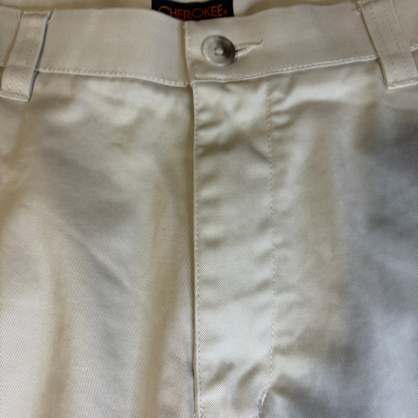 Cherokee Khaki Chino Pants Mens 30x32 Beige Flat Front Casual Workwear Cotton