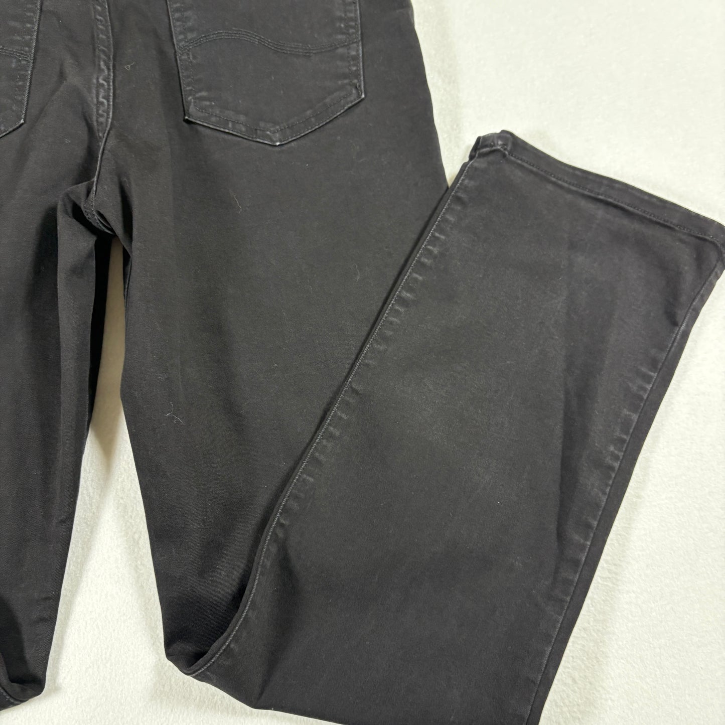 Lee Womens Black Straight Leg Jeans 8 Short Flex Motion Mid Rise Stretch