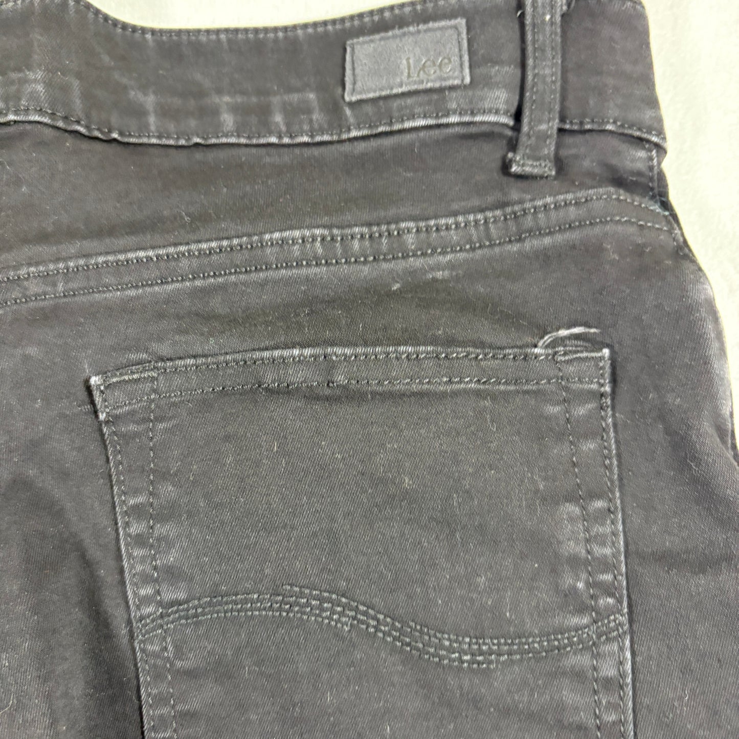 Lee Womens Black Straight Leg Jeans 8 Short Flex Motion Mid Rise Stretch