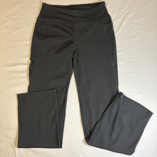 Jockey Yoga Pants Womens Medium Gray High Rise Stretch Leggings Pockets Athleisure