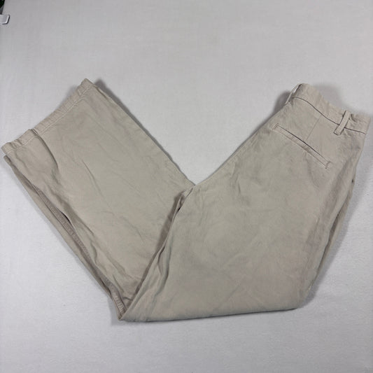 Abercrombie womens pants 6R 28 beige pleated chino straight khaki vintage Y2K