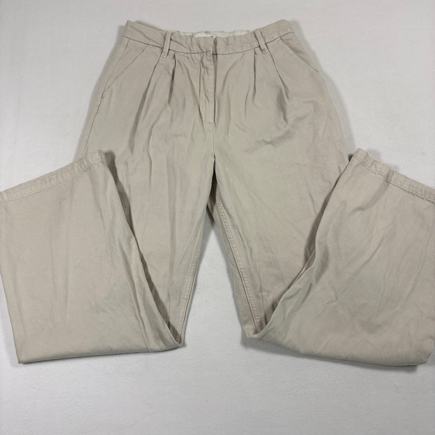 Abercrombie womens pants 6R 28 beige pleated chino straight khaki vintage Y2K