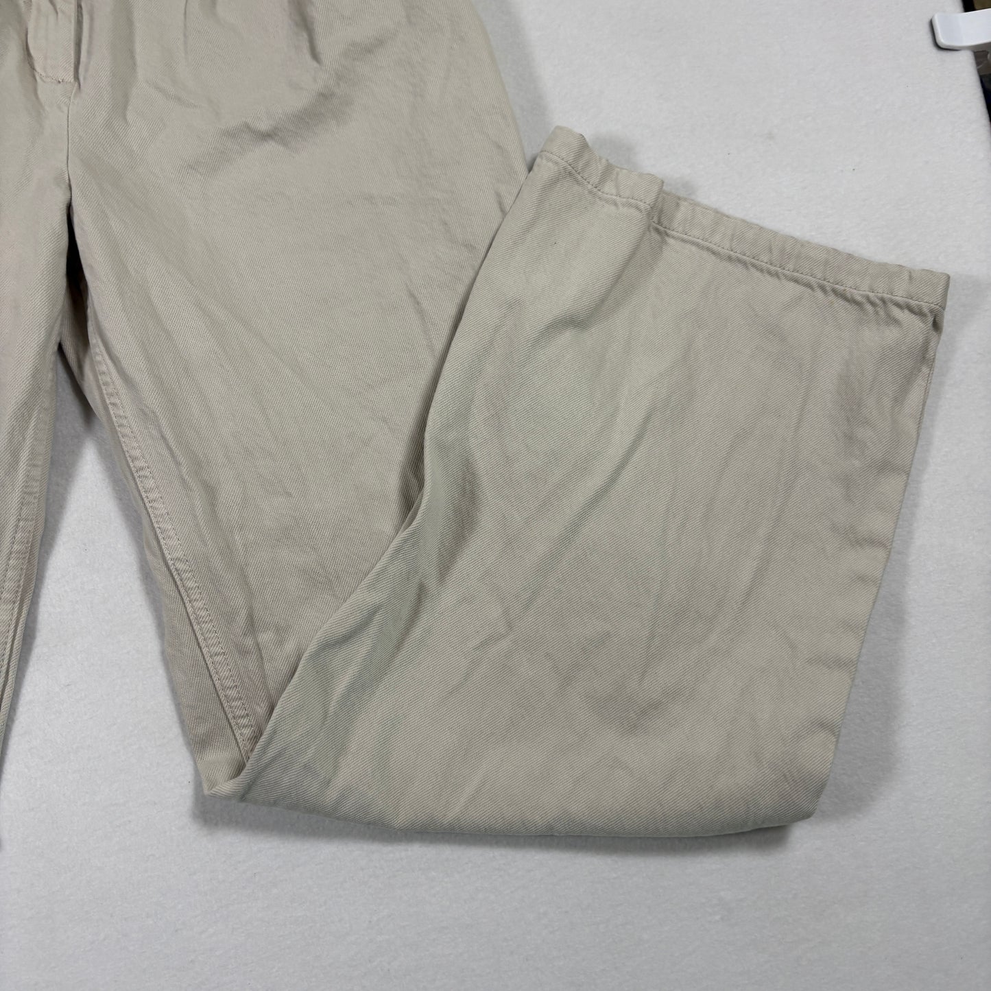 Abercrombie womens pants 6R 28 beige pleated chino straight khaki vintage Y2K