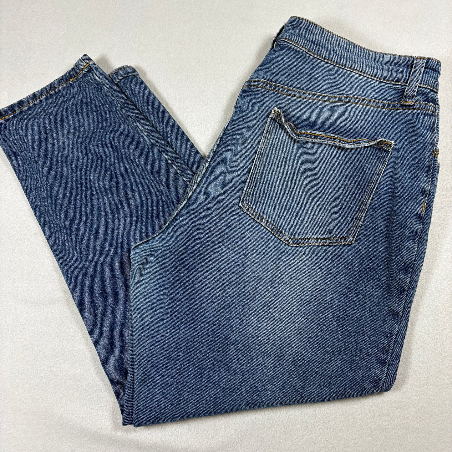 No Boundaries Jeans Womens 17 Medium Wash Distressed Ripped Knee Mom Denim Y2K