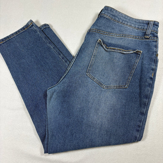 No Boundaries Jeans Womens 17 Medium Wash Distressed Ripped Knee Mom Denim Y2K