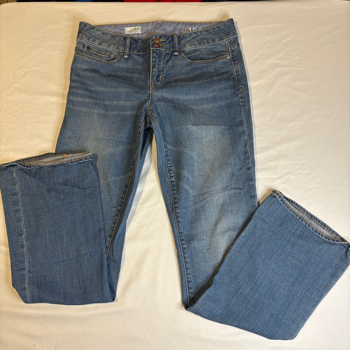 Gap 1969 Women’s Jeans 29/8R Perfect Boot Cut Blue Denim Stretch Mid Rise