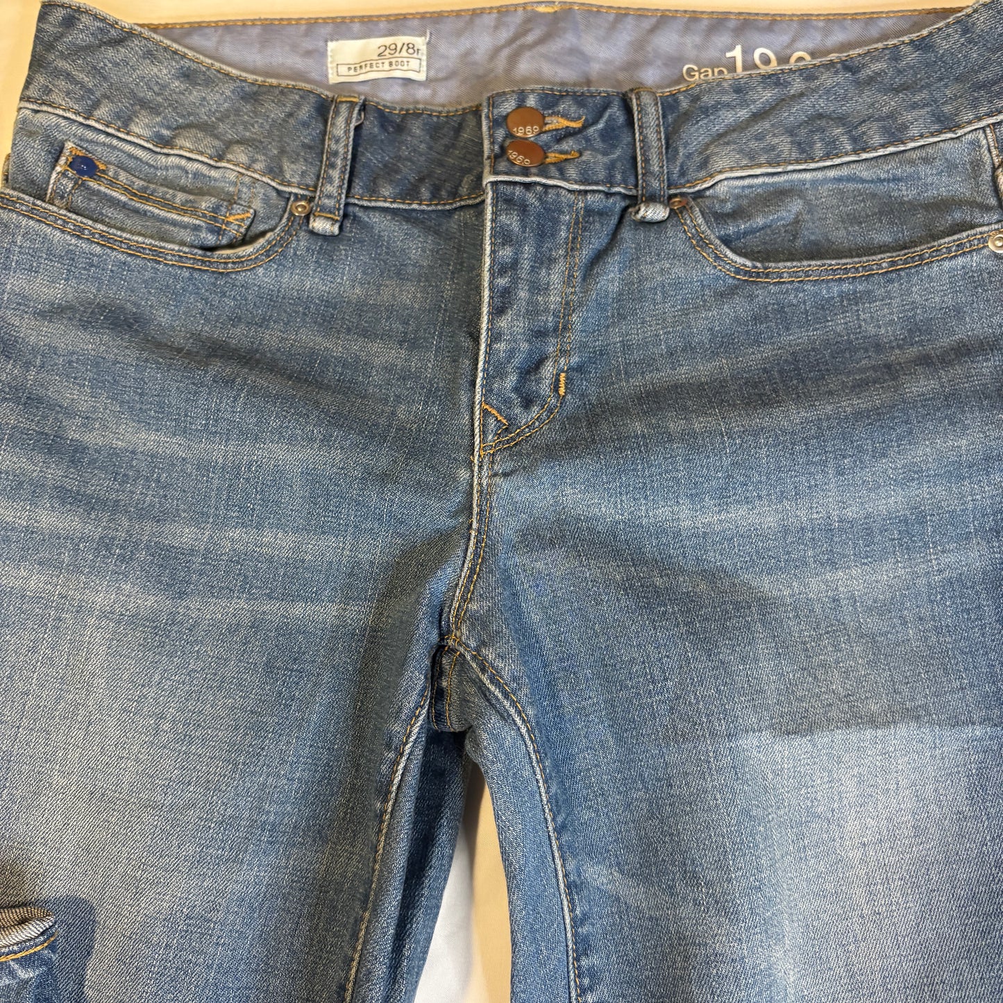 Gap 1969 Women’s Jeans 29/8R Perfect Boot Cut Blue Denim Stretch Mid Rise