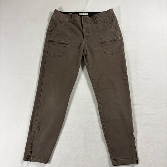Knox Rose Womens 12 Brown Utility Skinny Ankle Zip Stretch Pants Casual