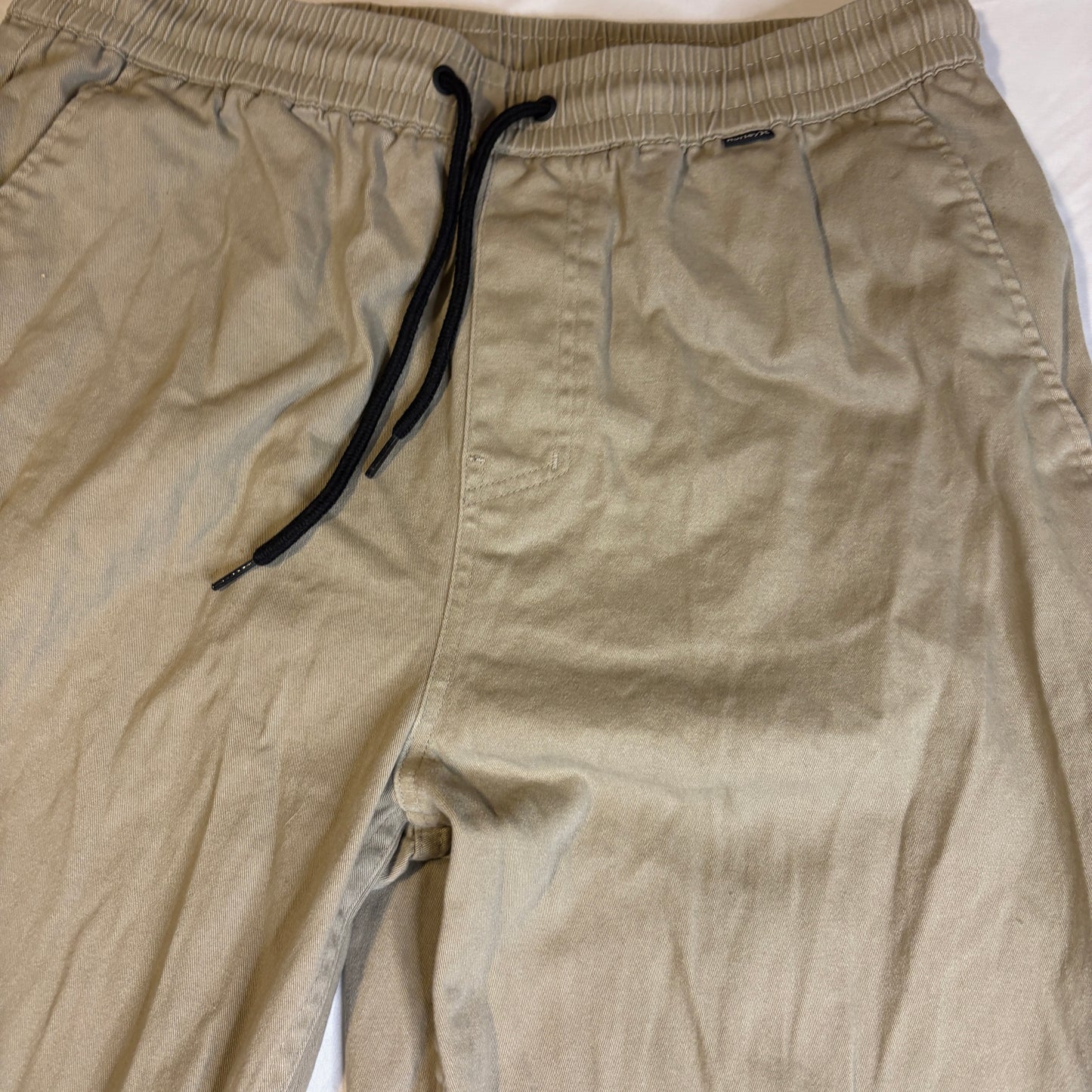 Hurley Men’s Jogger Pants Khaki Size M Drawstring Waist Casual Chino Style