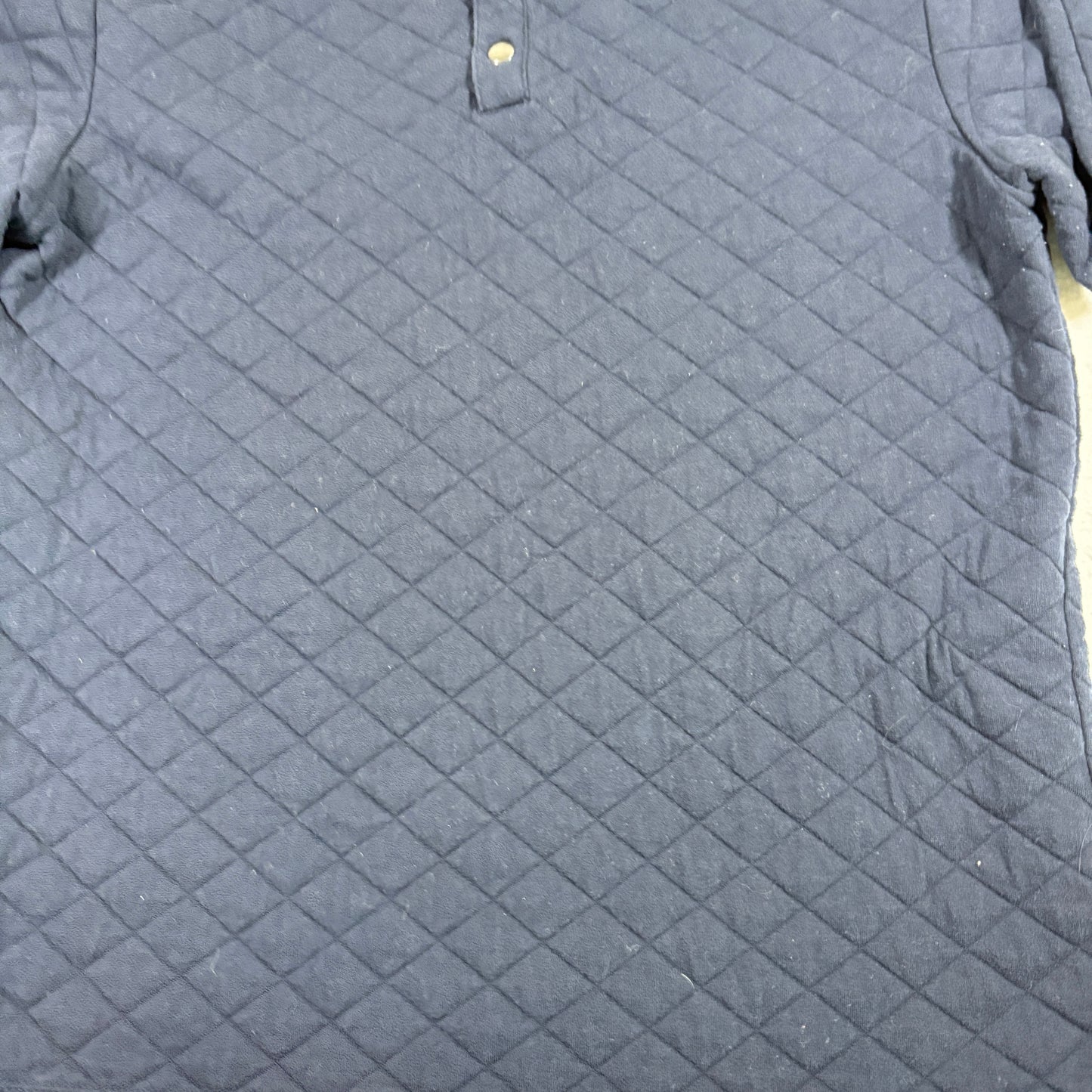 Perry Ellis Mens Quilted Snap Pullover Sweatshirt M Black Long Sleeve Casual