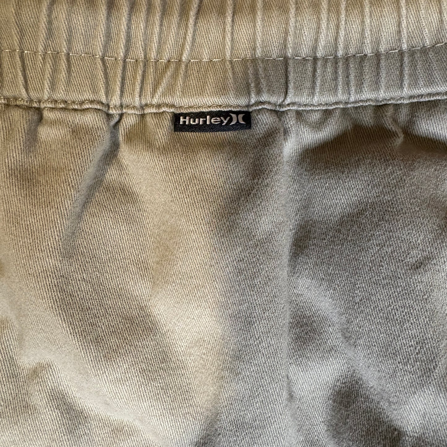 Hurley Men’s Jogger Pants Khaki Size M Drawstring Waist Casual Chino Style