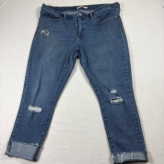 Levi’s 311 Shaping Skinny Jeans Womens 33 Blue Distressed Mid Rise Stretch Denim