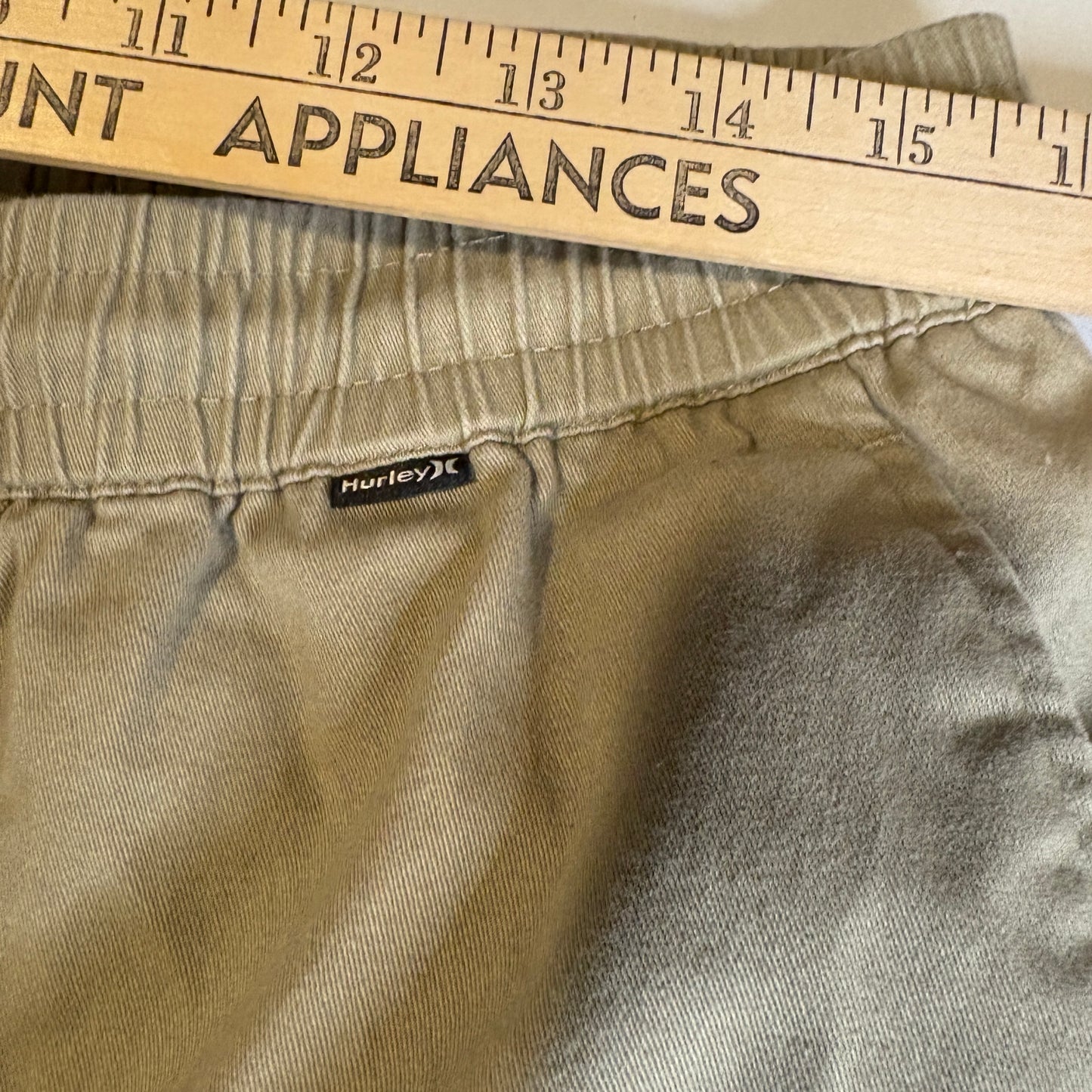 Hurley Men’s Jogger Pants Khaki Size M Drawstring Waist Casual Chino Style