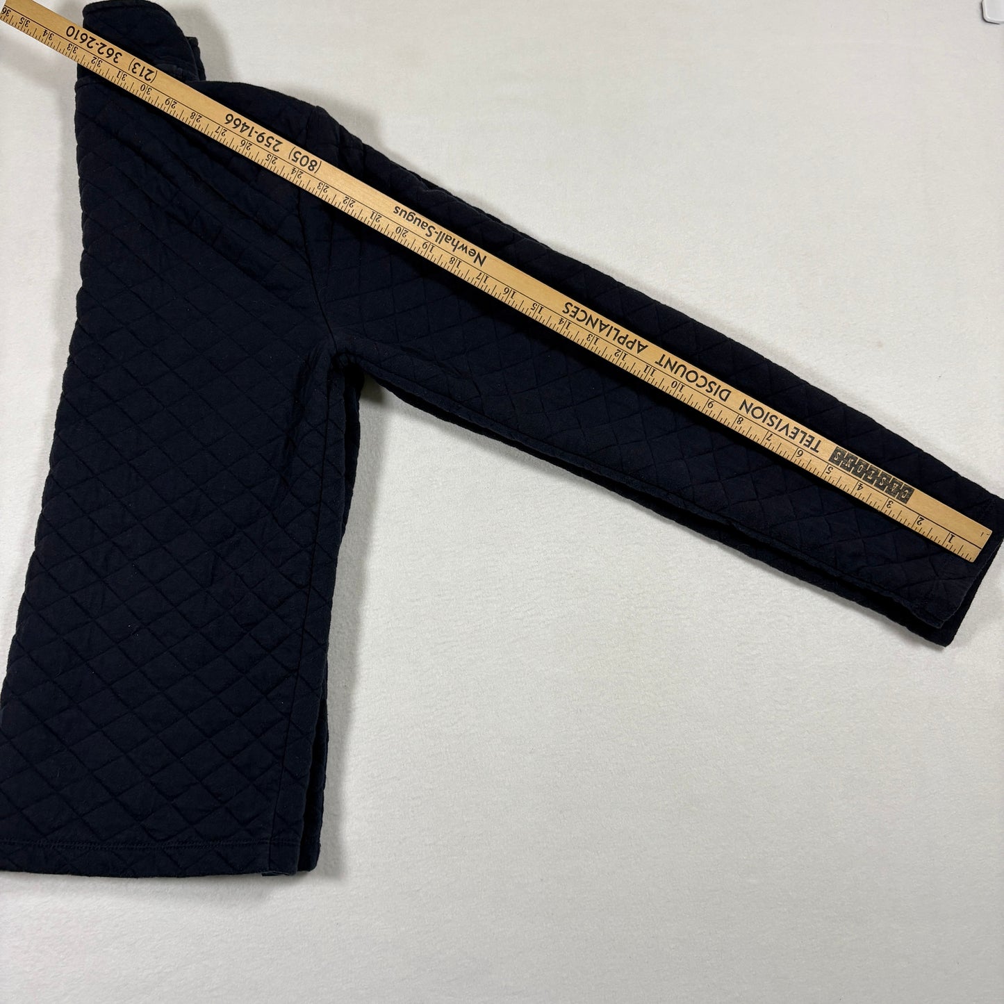 Perry Ellis Mens Quilted Snap Pullover Sweatshirt M Black Long Sleeve Casual