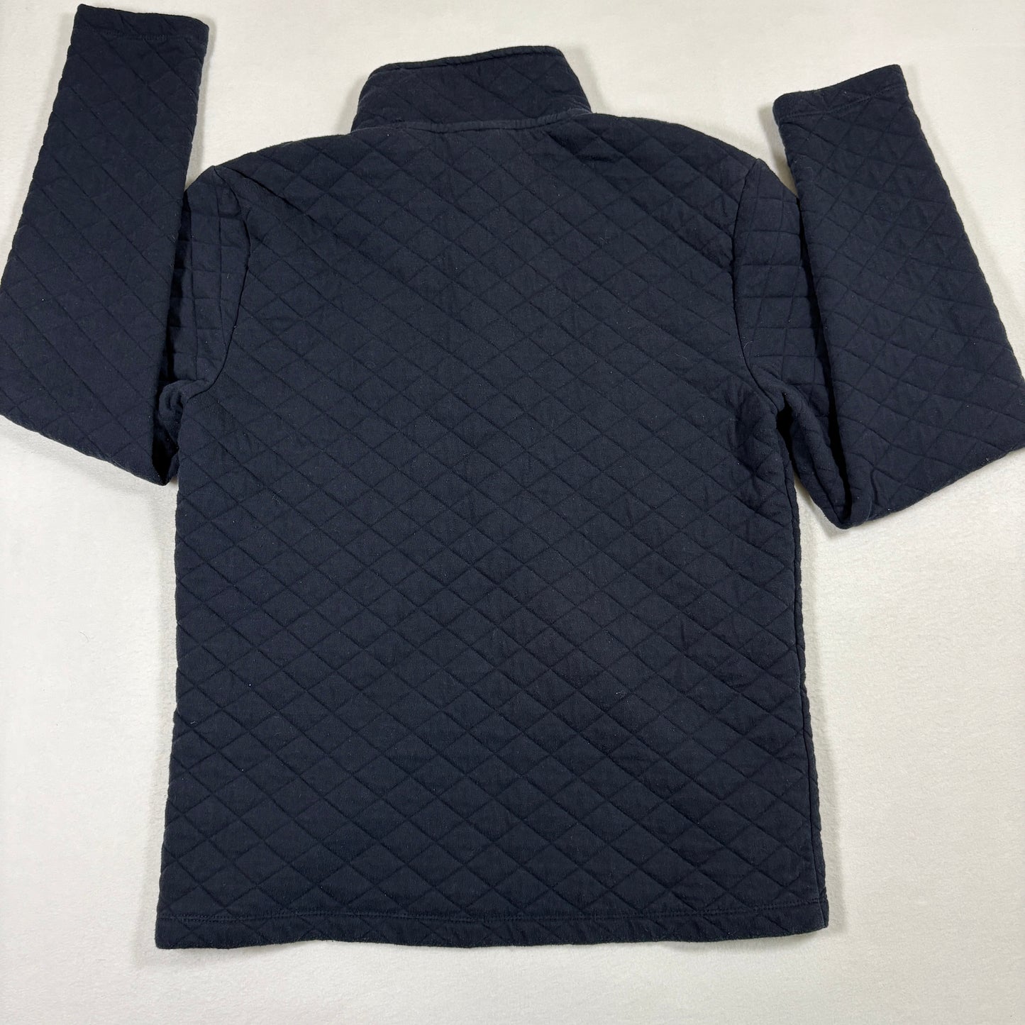 Perry Ellis Mens Quilted Snap Pullover Sweatshirt M Black Long Sleeve Casual