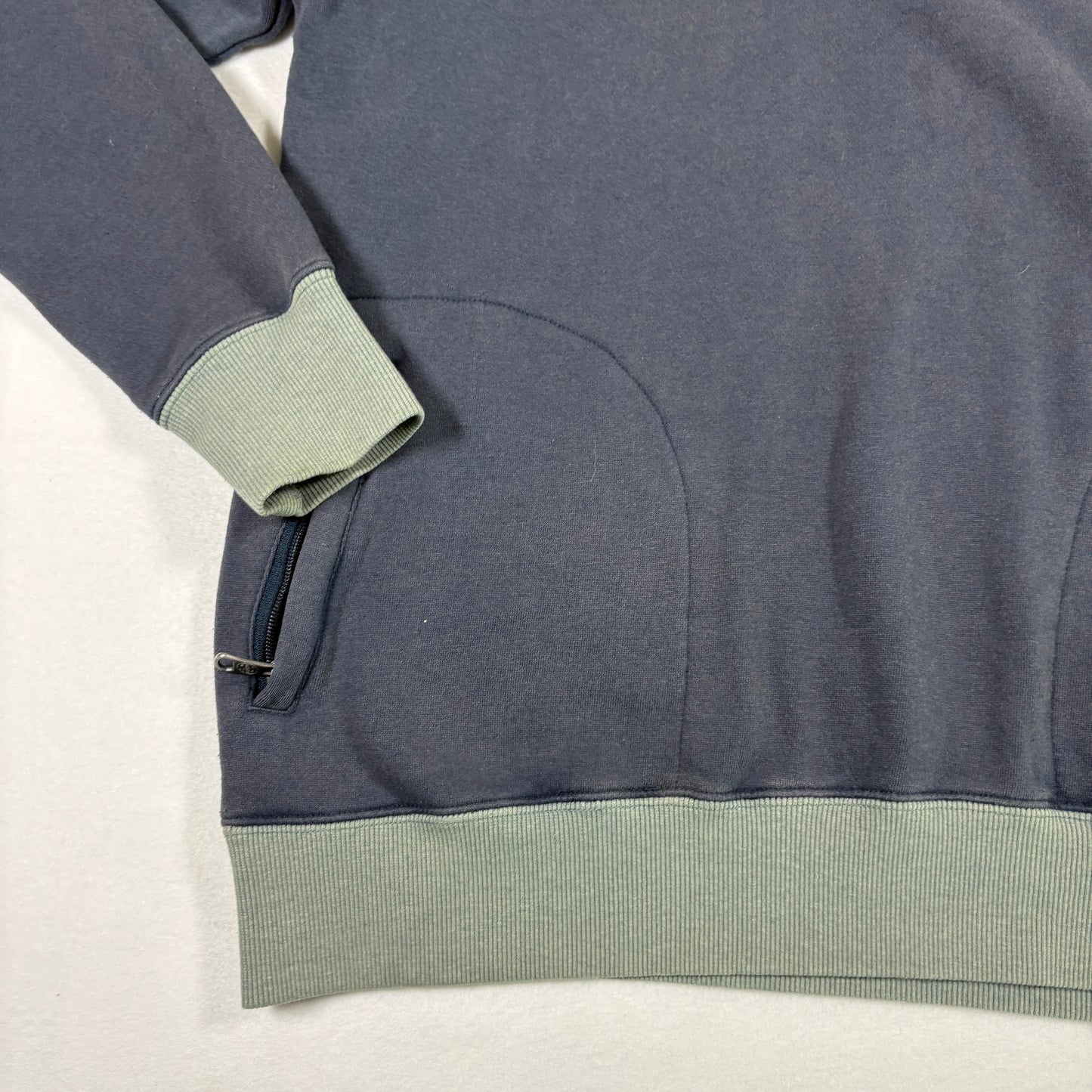 Maui and Sons Mens Half Zip Sweatshirt M Navy Gray Logo Pullover Casual 80s Surf