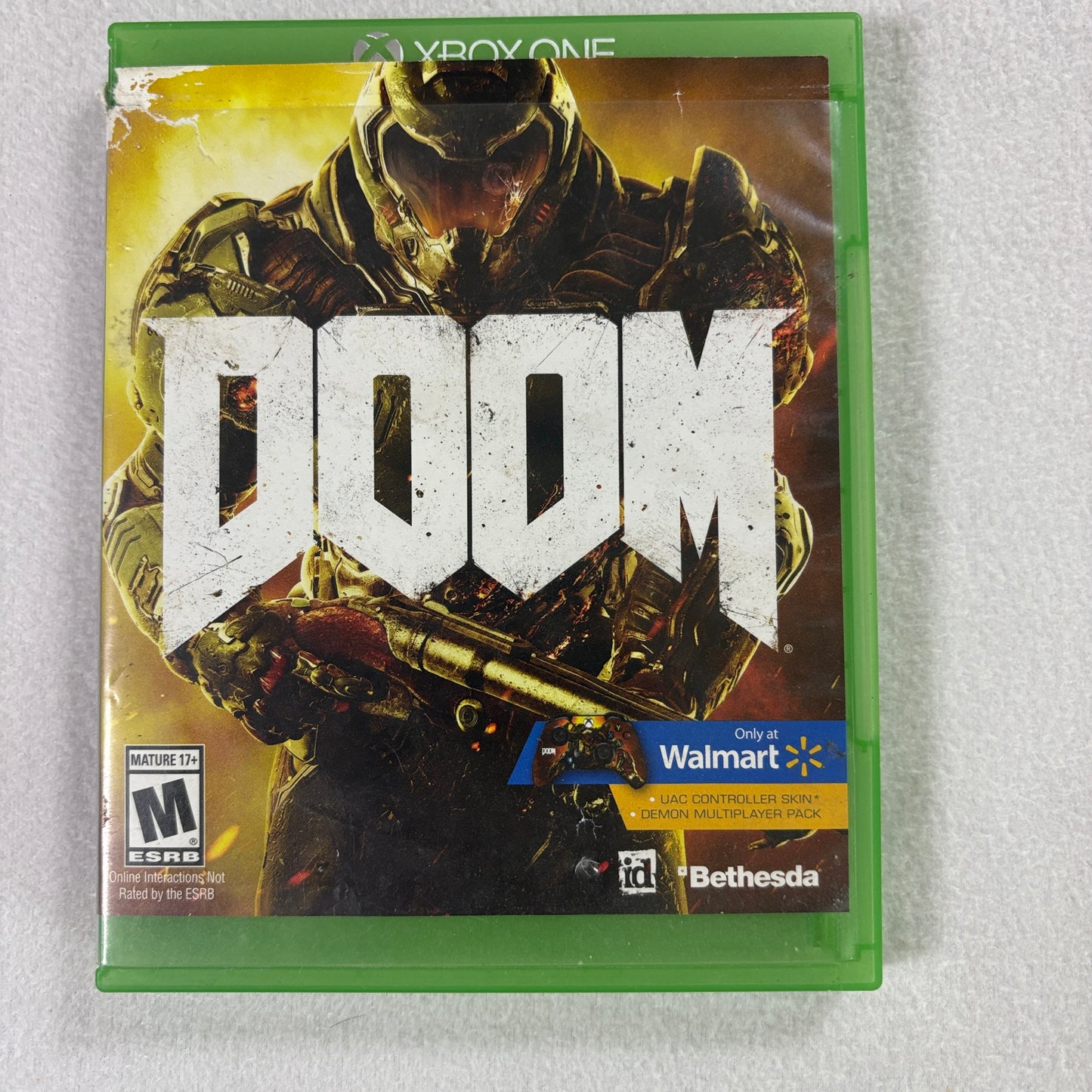 DOOM Xbox One Complete Tested Bethesda id Software Shooter Game Walmart Edition