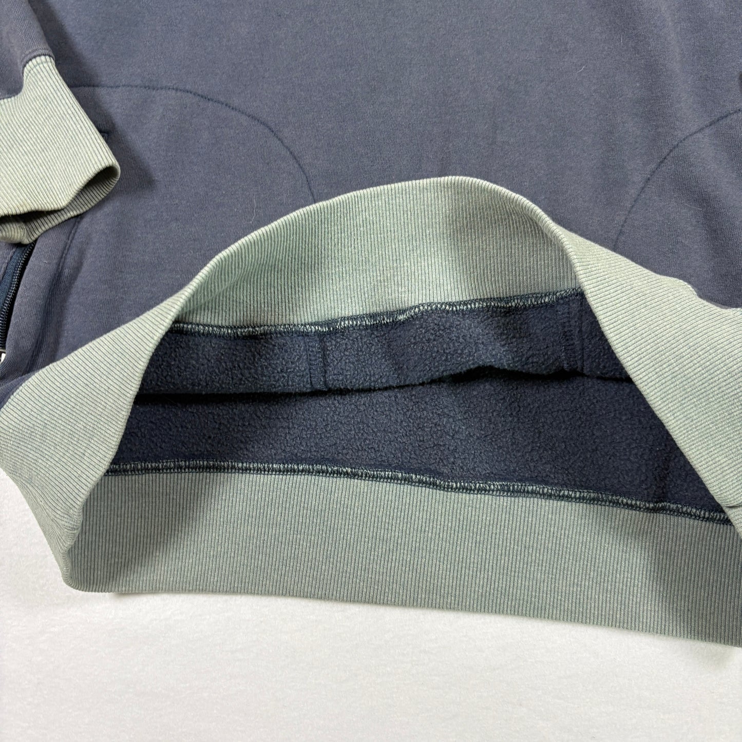 Maui and Sons Mens Half Zip Sweatshirt M Navy Gray Logo Pullover Casual 80s Surf