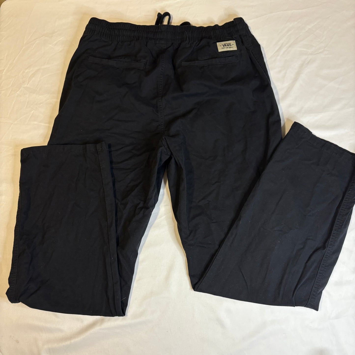 Vans Men’s Black Jogger Pants Size M Elastic Waist Drawstring Skate Casual