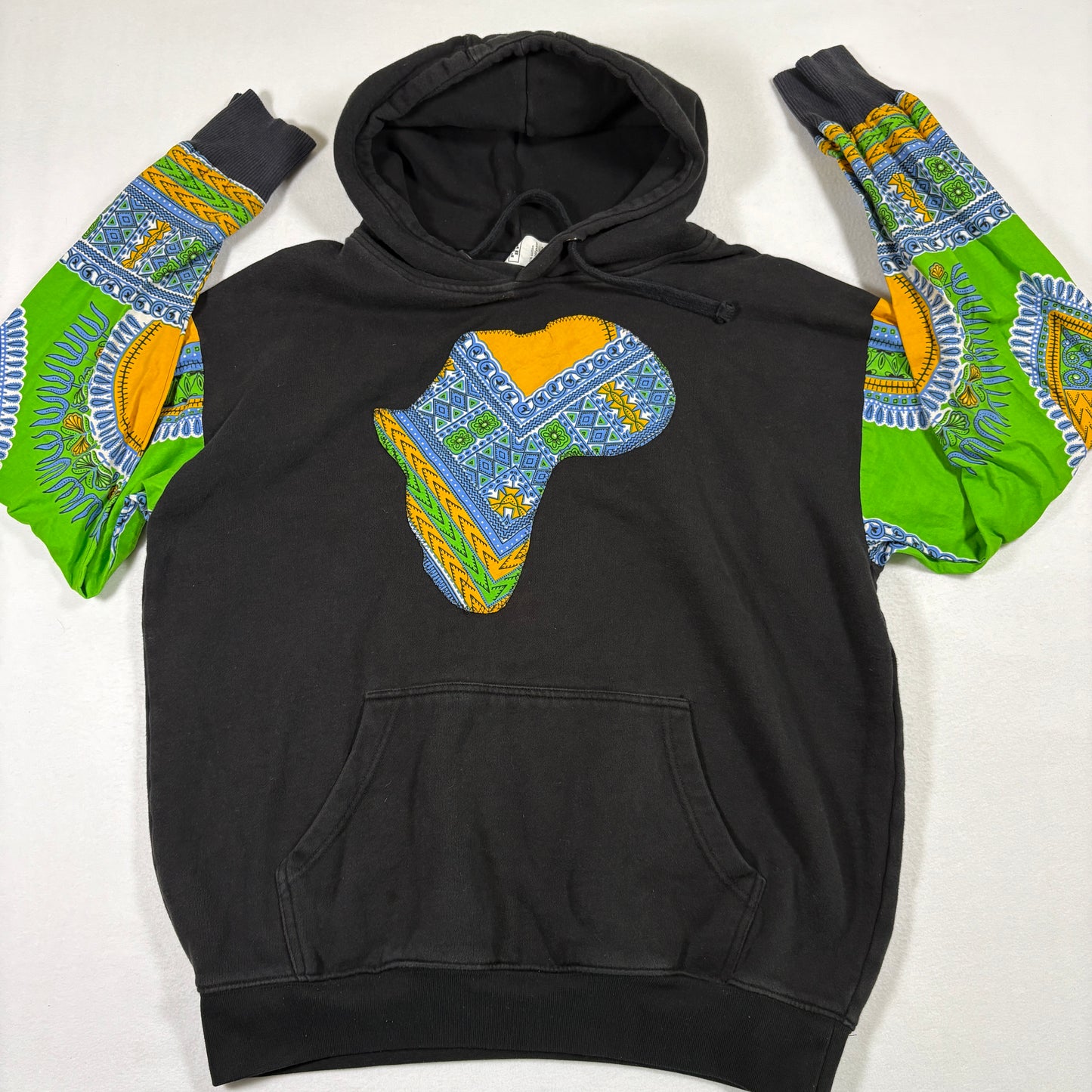 Prep By Mens XL Hoodie Black Africa Dashiki Sleeve Pullover Graphic Streetwear