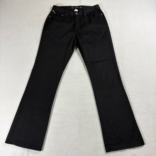 Vintage YMI Womens 7/8 Black Flare Leg Pants High Rise Retro
