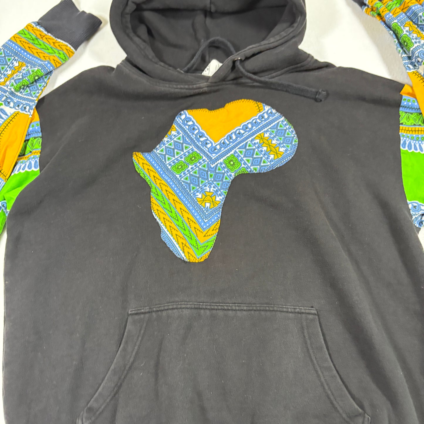 Prep By Mens XL Hoodie Black Africa Dashiki Sleeve Pullover Graphic Streetwear