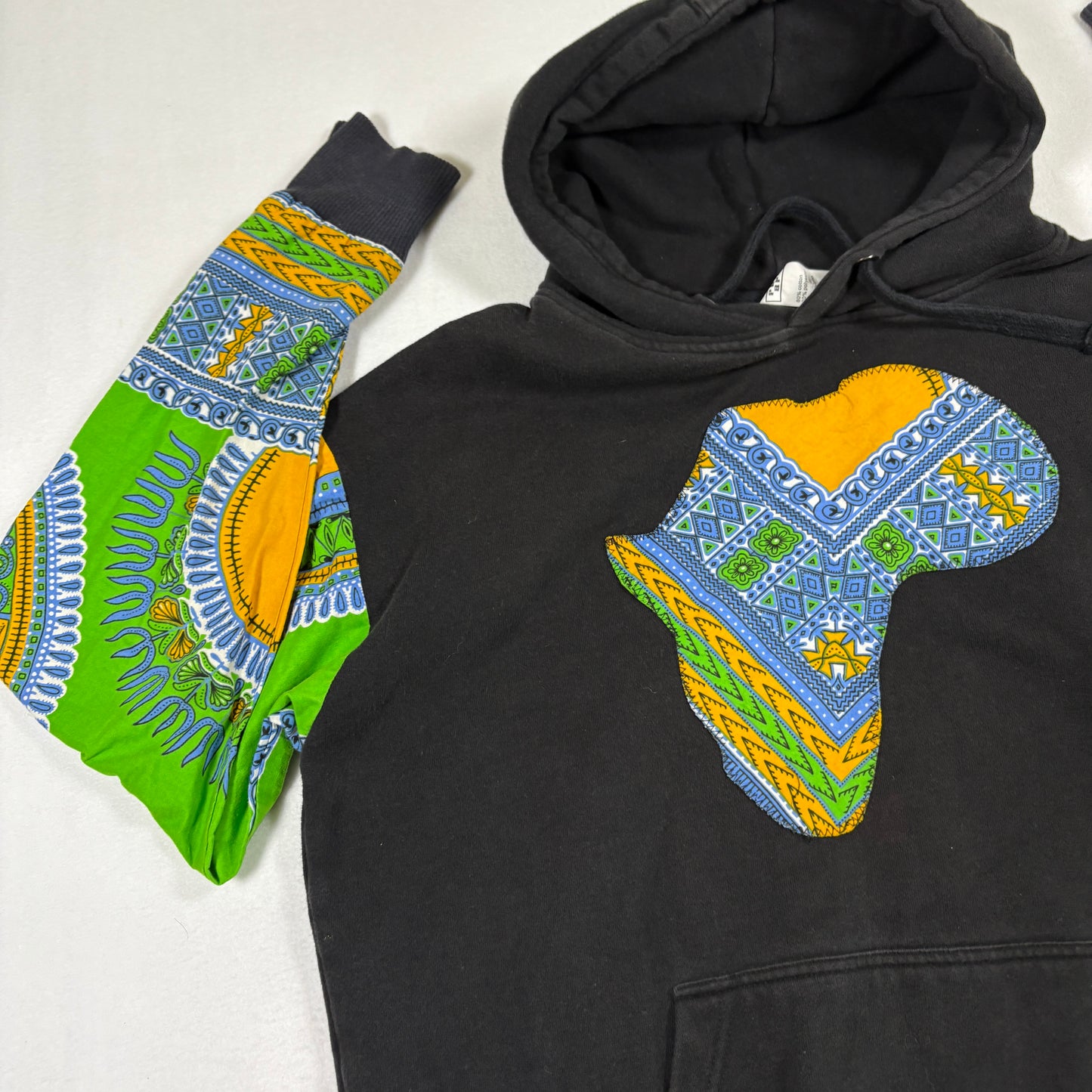 Prep By Mens XL Hoodie Black Africa Dashiki Sleeve Pullover Graphic Streetwear