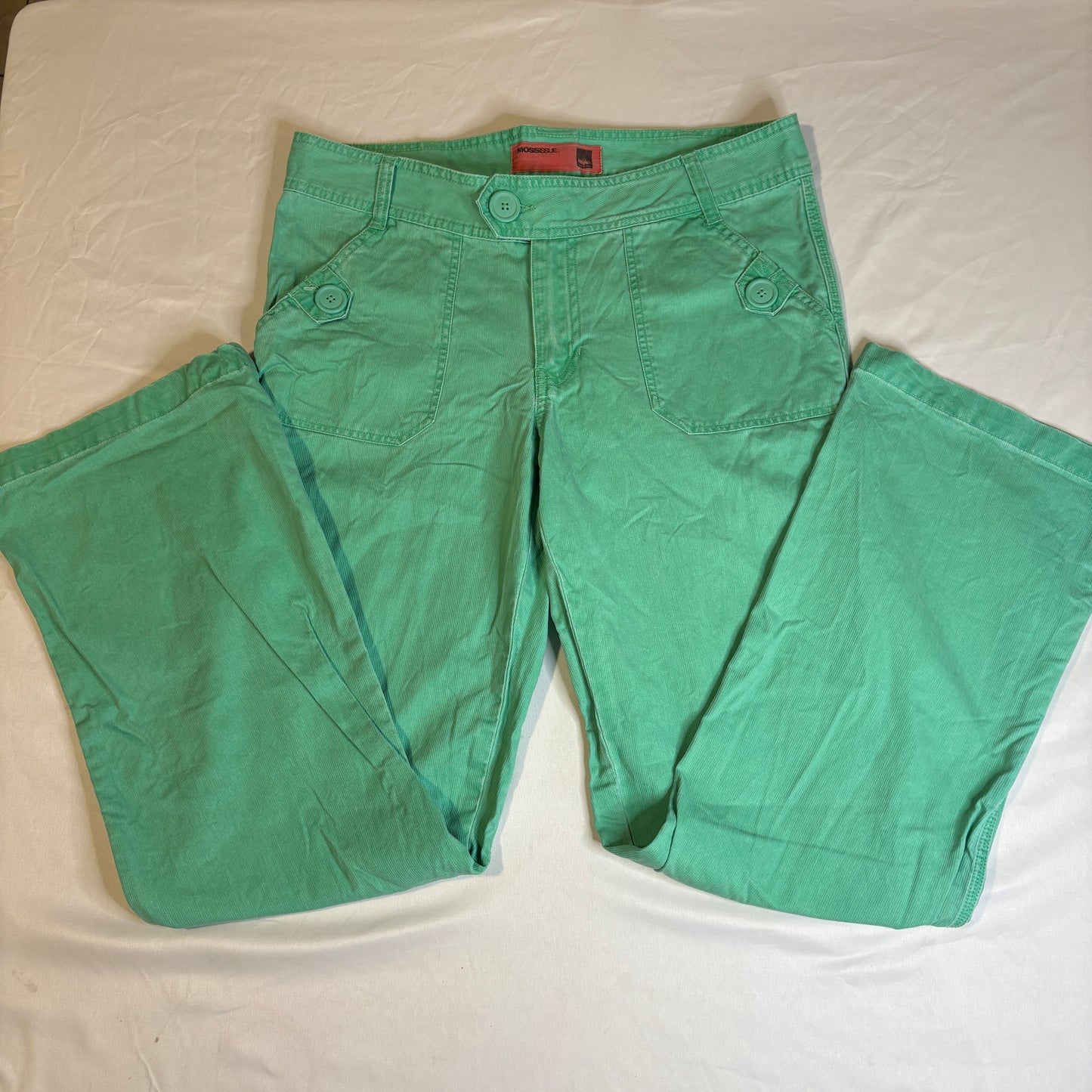 Mossimo Supply Co Women’s Green Bootcut Pants Size 13 Cotton Casual Mid Rise